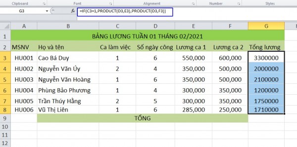 Cú pháp và cách nhân trong Excel 