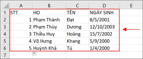 Cách sort theo a b c trong Excel 