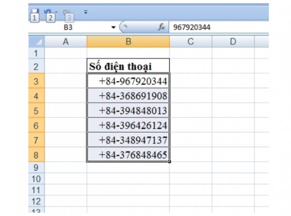 Cách sửa định dạng số điện thoại trong Excel 