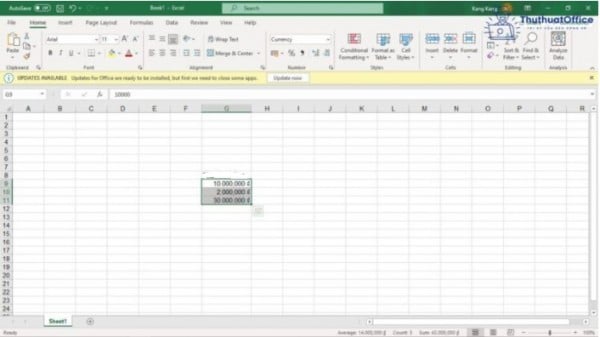 Cách thêm 3 số 0 phía sau trong Excel 