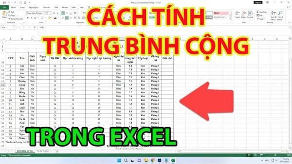 Cách Tính Trung Bình Cộng Trong Excel