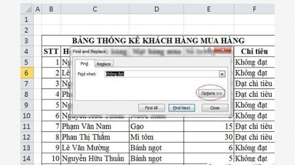 Ctrl + F trong Excel không tìm được? 