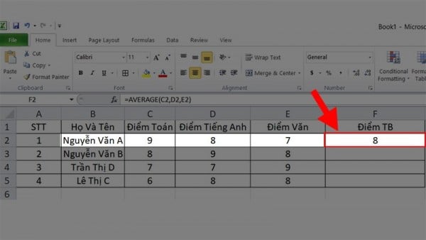 Hàm tính trung bình có điều kiện trong Excel 