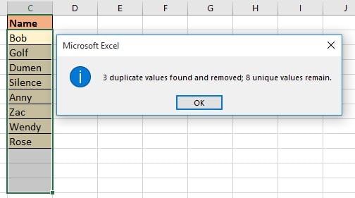 Cách loại bỏ giá trị trùng lặp trong Excel 