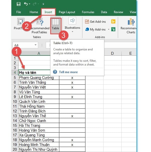 Hướng dẫn tạo ô tìm kiếm trong Excel 