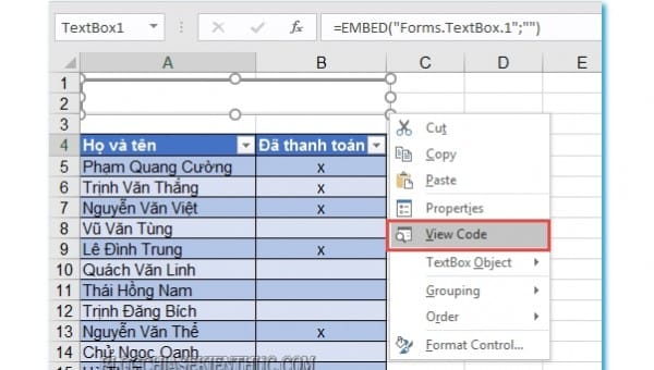 Hướng dẫn tạo ô tìm kiếm trong Excel