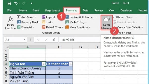 Hướng dẫn tạo ô tìm kiếm trong Excel 