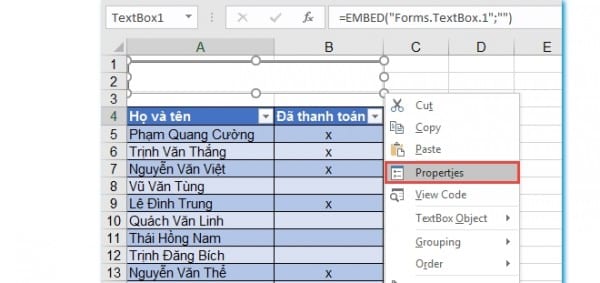 Hướng dẫn tạo ô tìm kiếm trong Excel