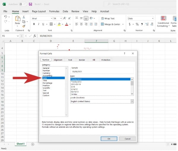 Cách định dạng ngày tháng năm trong Excel 