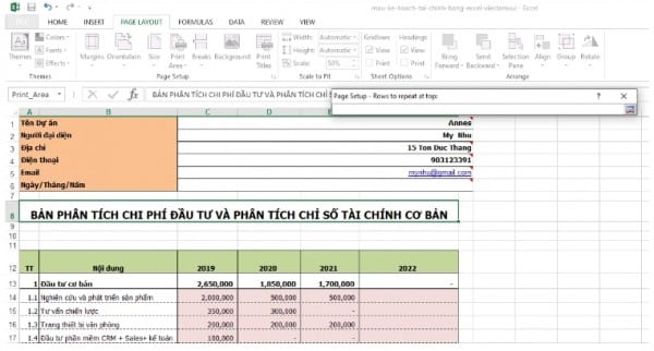 Cách tái diễn title nhập Excel 2010 
