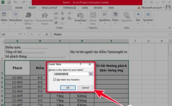 Cách tạo bảng phức tạp trong Excel 