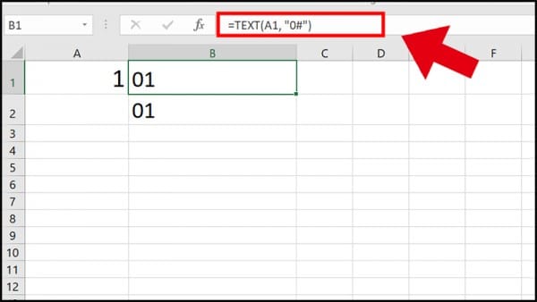 Cách viết số 0 trong Excel sử dụng hàm TEXT 