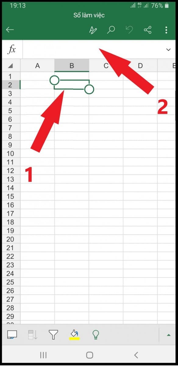 Hướng dẫn cách xuống dòng trong 1 ô Excel trên điện thoại 