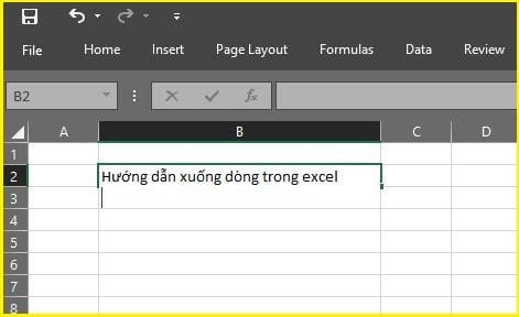 Cách xuống dòng trong Excel 