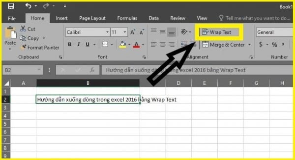 Cách xuống dòng trong Excel 