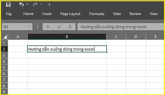 Cách xuống dòng trong Excel 