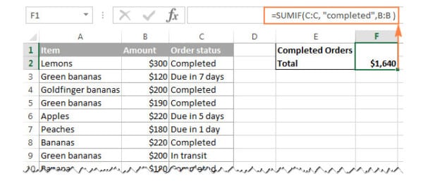 Cách tính tổng có điều kiện trong Excel