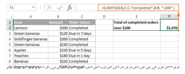 Cách tính tổng có điều kiện trong Excel