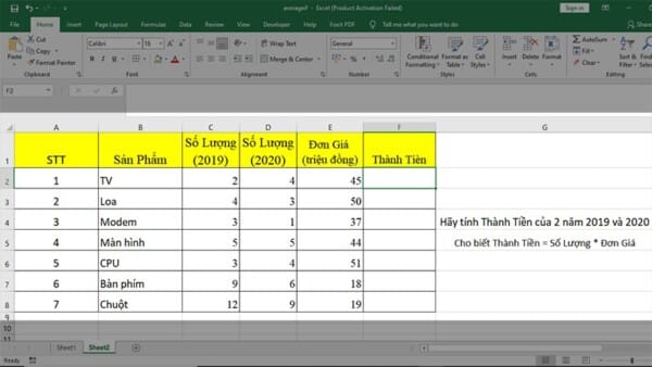 Hàm PRODUCT Trong Excel - Cách Dùng Hàm Nhân Trong Excel Có Ví Dụ Cụ Thể 9 Cách dùng hàm PRODUCT trong Excel