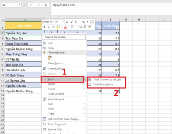 Cách Thêm Cột Trong Excel Nhanh Chóng Đơn Giản Từ A-Z