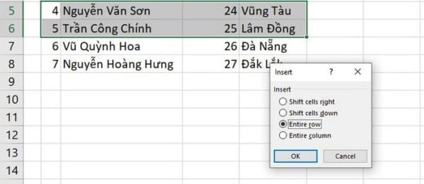 Cách Thêm Dòng Trong Excel Chỉ Với “2 Phút” Click Chuột