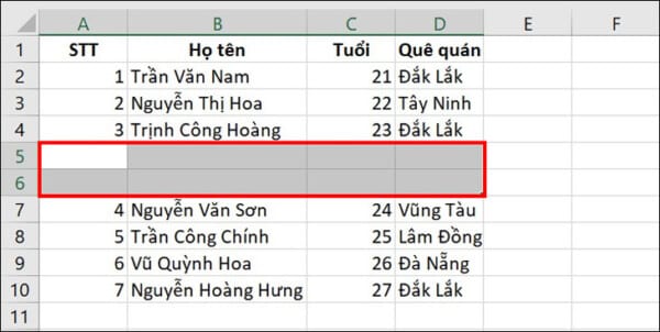 Cách Thêm Hàng Trong Excel "Cực Dễ" Với 3 Thao Tác Cơ Bản