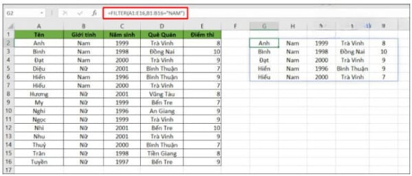 Hàm Lọc Trong Excel Cực "Đơn Giản" Bạn Nên Biết 