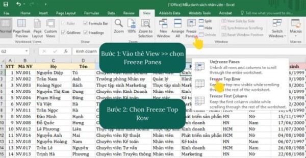 Cách Giữ Nguyên Tiêu Đề Trong Excel Chỉ Với 3 Thao Tác