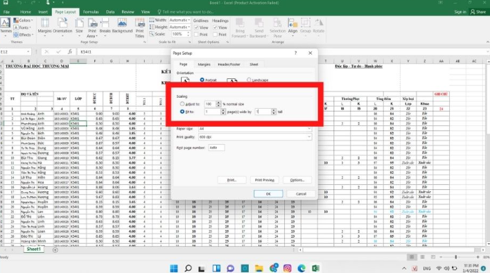 4 Cách In Excel Vừa Trang Giấy A4 "Đơn Giản" Nhất