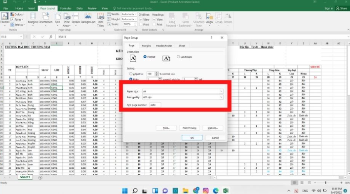 4 Cách In Excel Vừa Trang Giấy A4 "Đơn Giản" Nhất