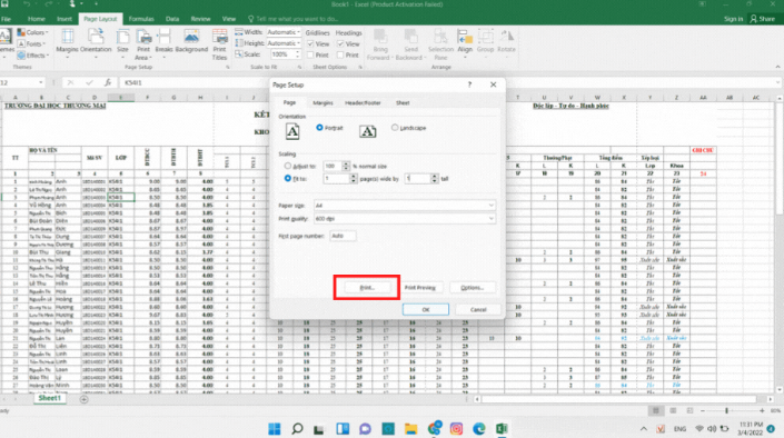 4 Cách In Excel Vừa Trang Giấy A4 "Đơn Giản" Nhất